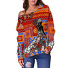 African Print Pattern Off Shoulder Sweatshirt