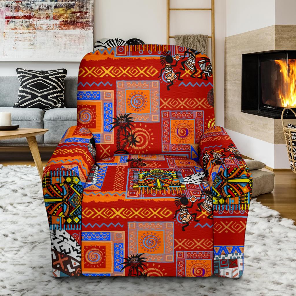African Print Pattern Recliner Slipcover-JORJUNE.COM