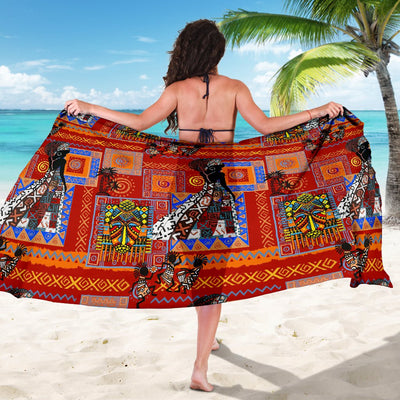 African Print Pattern Sarong Pareo Wrap