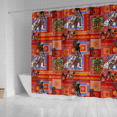 African Print Pattern Shower Curtain