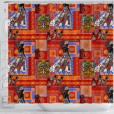 African Print Pattern Shower Curtain