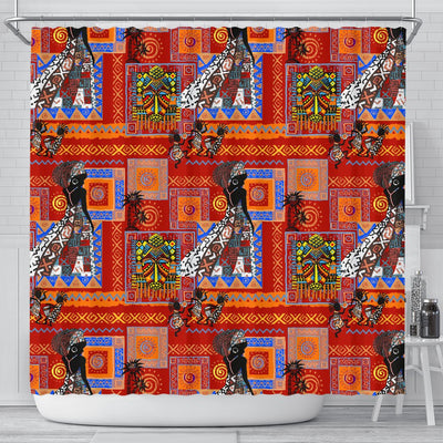 African Print Pattern Shower Curtain