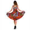 African Print Pattern Sleeveless Mini Dress