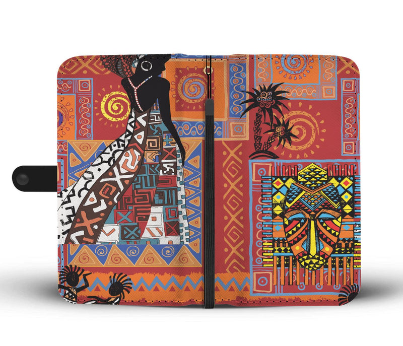 African Print Pattern Wallet Phone Case