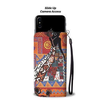 African Print Pattern Wallet Phone Case