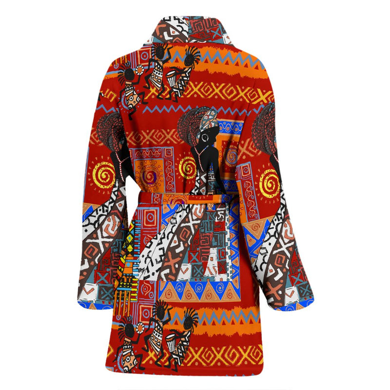 African Print Pattern Women Bath Robe