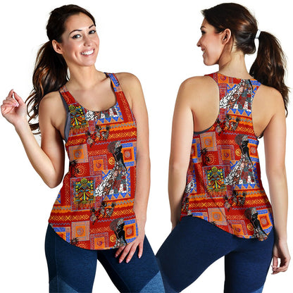 African Print Pattern Women Racerback Tank Top