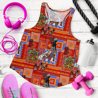 African Print Pattern Women Racerback Tank Top