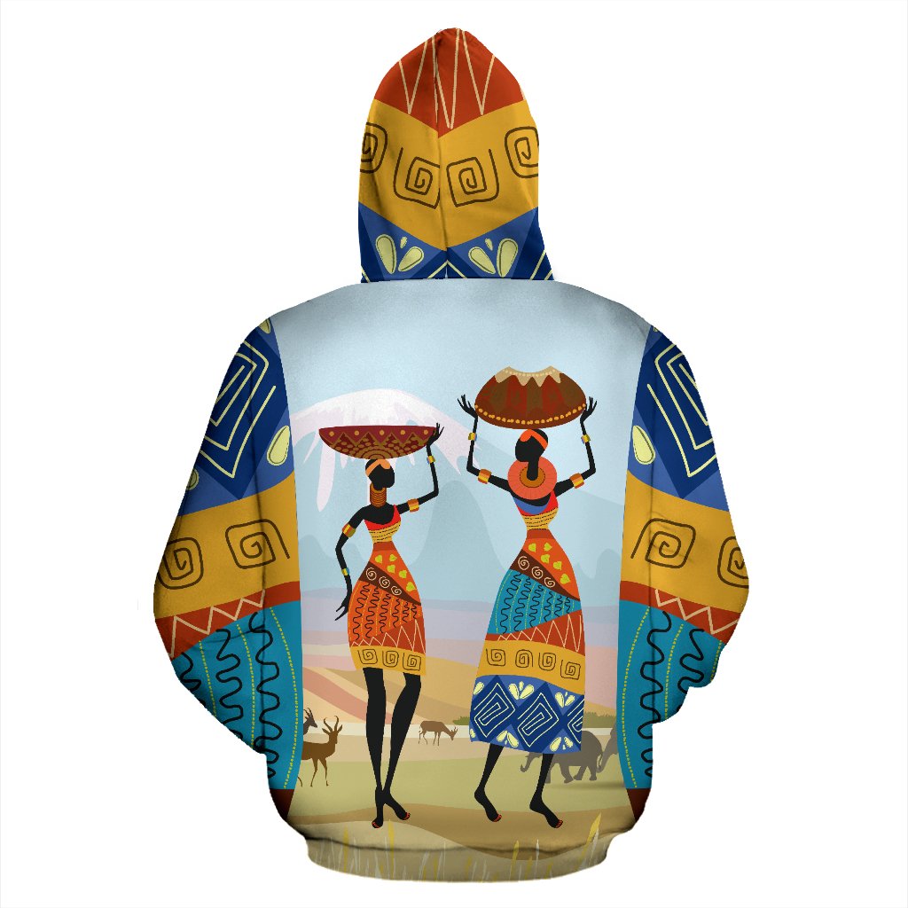 African Safari All Over Zip Up Hoodie