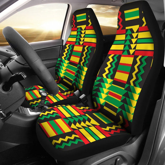 African Zip Zag Print Pattern Universal Fit Car Seat Covers