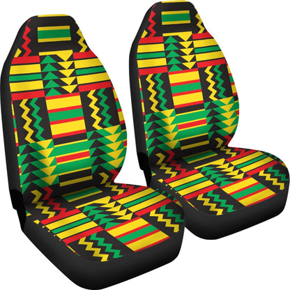 African Zip Zag Print Pattern Universal Fit Car Seat Covers