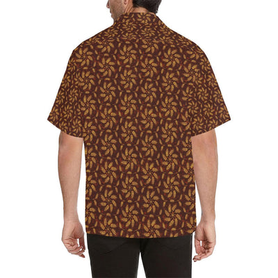 Agricultural Brown Wheat Print Pattern Hawaiian Shirt-JORJUNE.COM