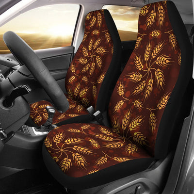 Agricultural Brown Wheat Print Pattern Universal Fit Car Seat Covers