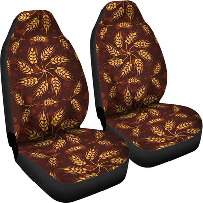 Agricultural Brown Wheat Print Pattern Universal Fit Car Seat Covers