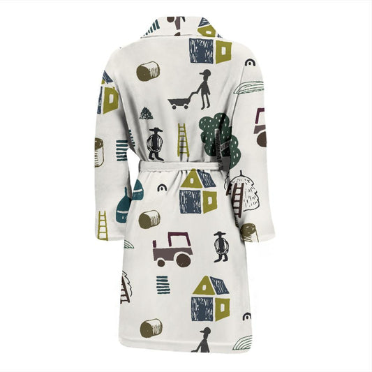 Agricultural Farm Print Design 01 Men Bathrobe-JORJUNE.COM