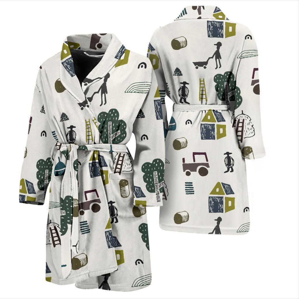 Agricultural Farm Print Design 01 Men Bathrobe-JORJUNE.COM