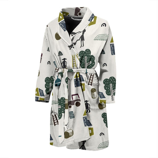 Agricultural Farm Print Design 01 Men Bathrobe-JORJUNE.COM