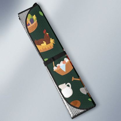 Agricultural Farm Print Design 02 Car Sun Shade-JORJUNE.COM