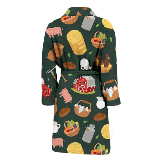 Agricultural Farm Print Design 02 Men Bathrobe-JORJUNE.COM