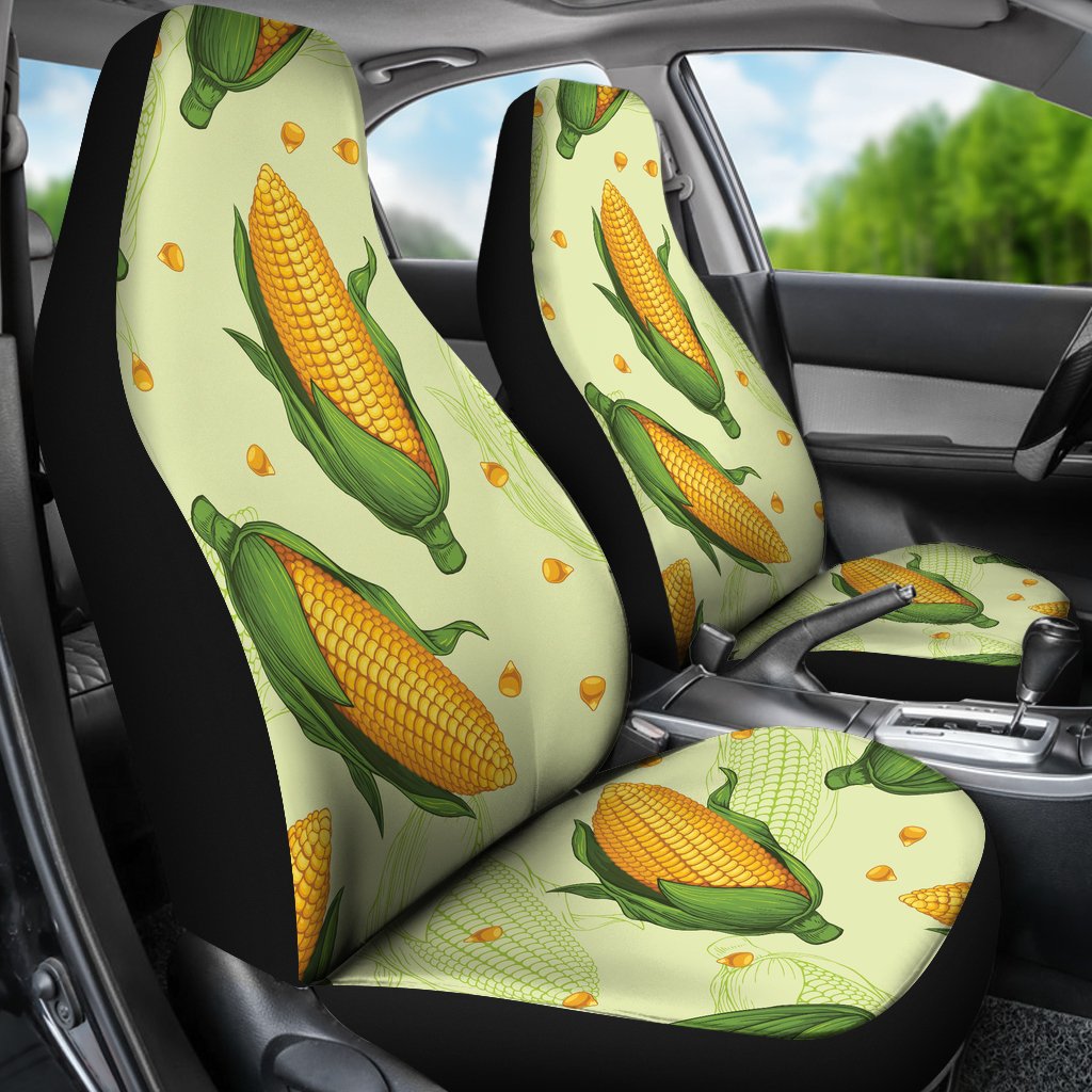 Agricultural Fresh Corn cob Print Pattern Universal Fit Car Seat Covers