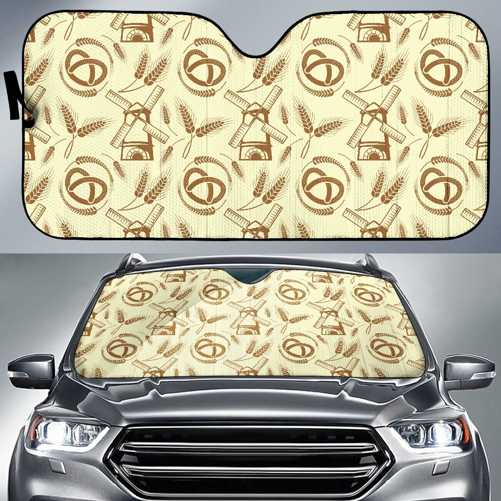 Agricultural Windmills Print Design 03 Car Sun Shade-JORJUNE.COM