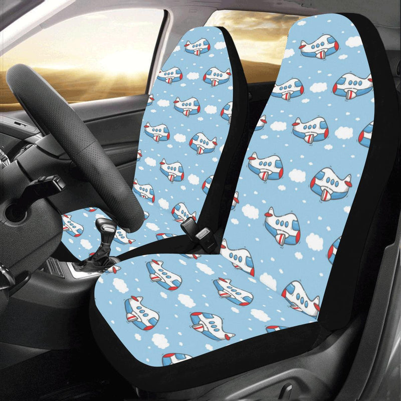 Airplane Cartoon Pattern Print Design 07 Car Seat Covers (Set of 2)-JORJUNE.COM