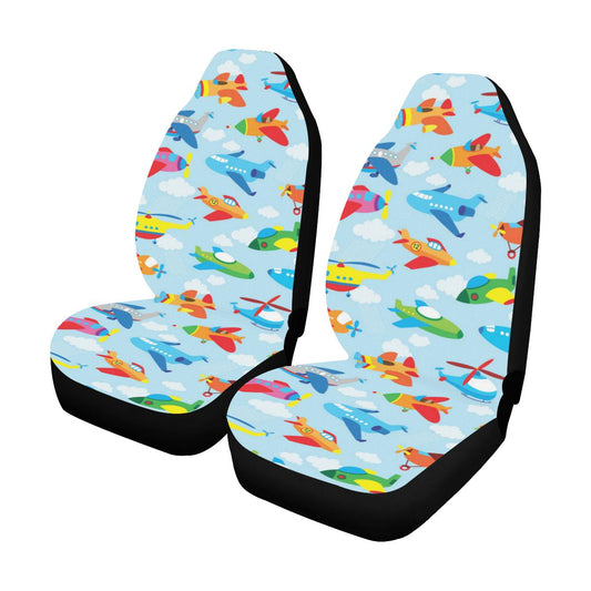 Airplane Colorful Pattern Print Design 01 Car Seat Covers (Set of 2)-JORJUNE.COM