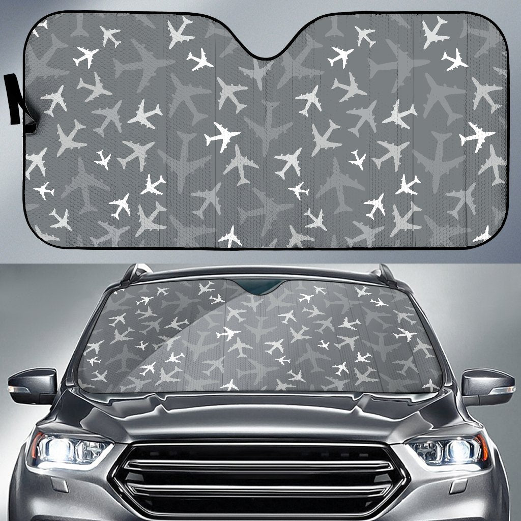 Airplane Pattern Print Design 02 Car Sun Shade-JORJUNE.COM