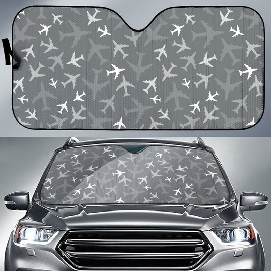 Airplane Pattern Print Design 02 Car Sun Shade-JORJUNE.COM
