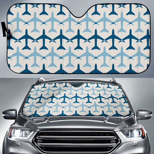 Airplane Pattern Print Design 04 Car Sun Shade-JORJUNE.COM