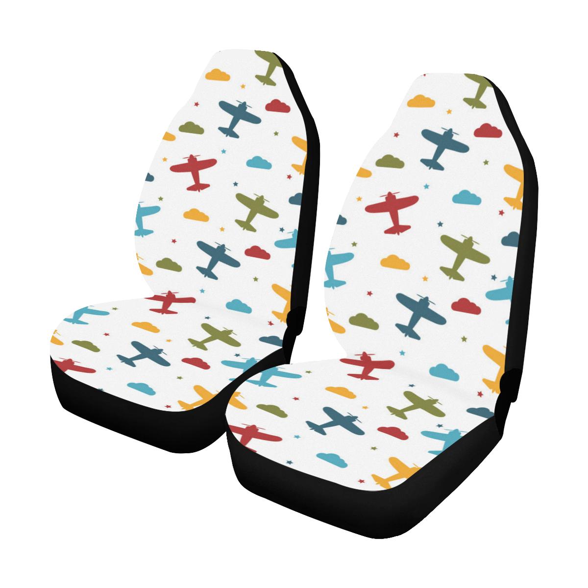 Airplane Pattern Print Design 06 Car Seat Covers (Set of 2)-JORJUNE.COM