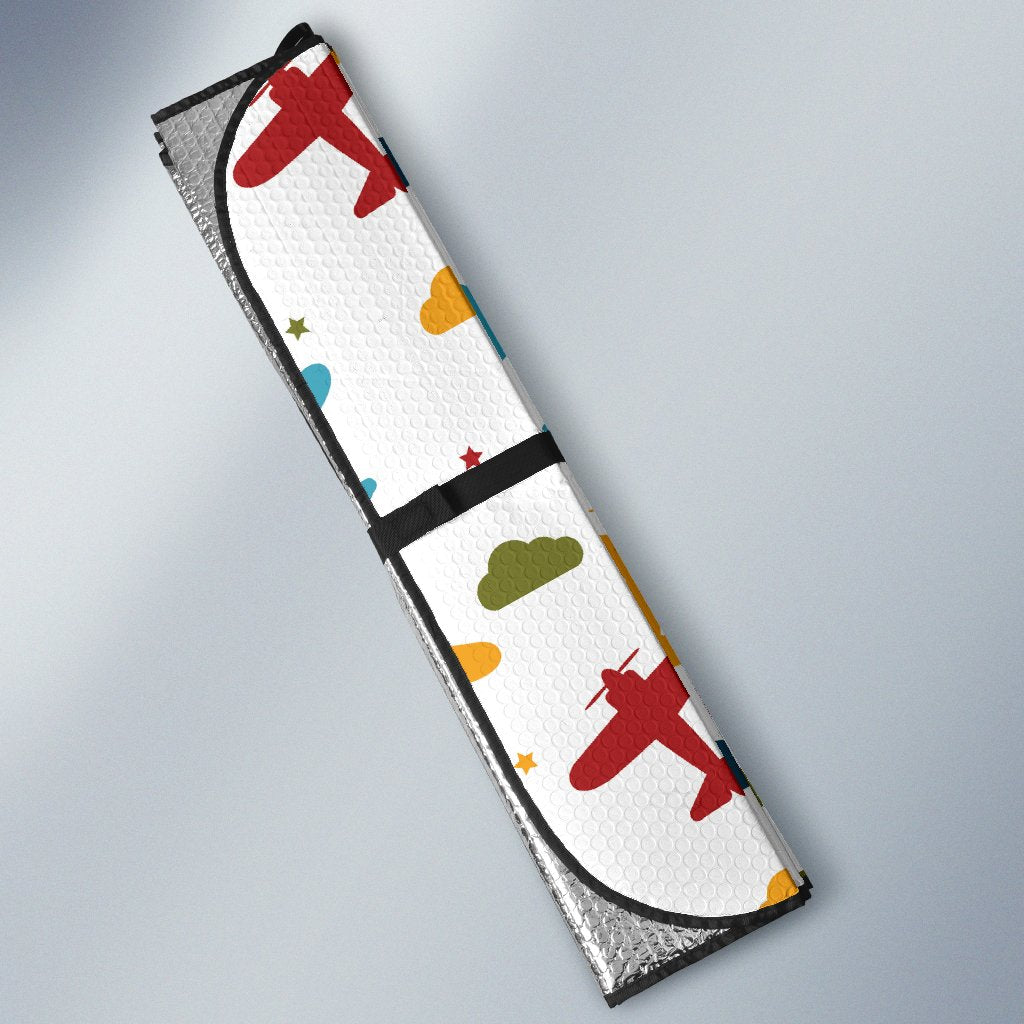 Airplane Pattern Print Design 06 Car Sun Shade-JORJUNE.COM