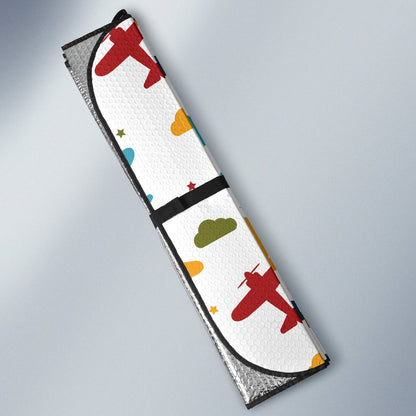 Airplane Pattern Print Design 06 Car Sun Shade-JORJUNE.COM