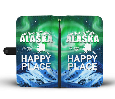 Alaska is my happy place Wallet Phone Case