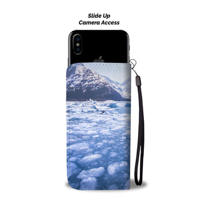 Alaska water nature ice glacier blue Wallet Phone Case