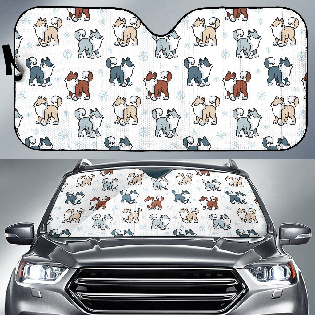 Alaskan Malamute Pattern Print Design 02 Car Sun Shade-JORJUNE.COM