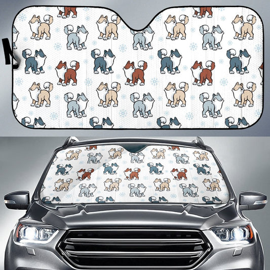 Alaskan Malamute Pattern Print Design 02 Car Sun Shade-JORJUNE.COM