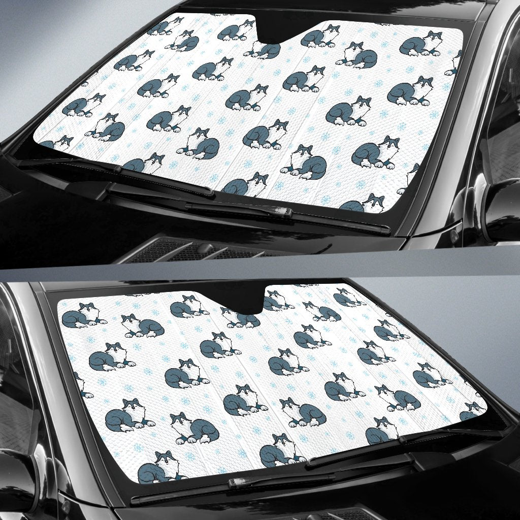 Alaskan Malamute Pattern Print Design 03 Car Sun Shade-JORJUNE.COM