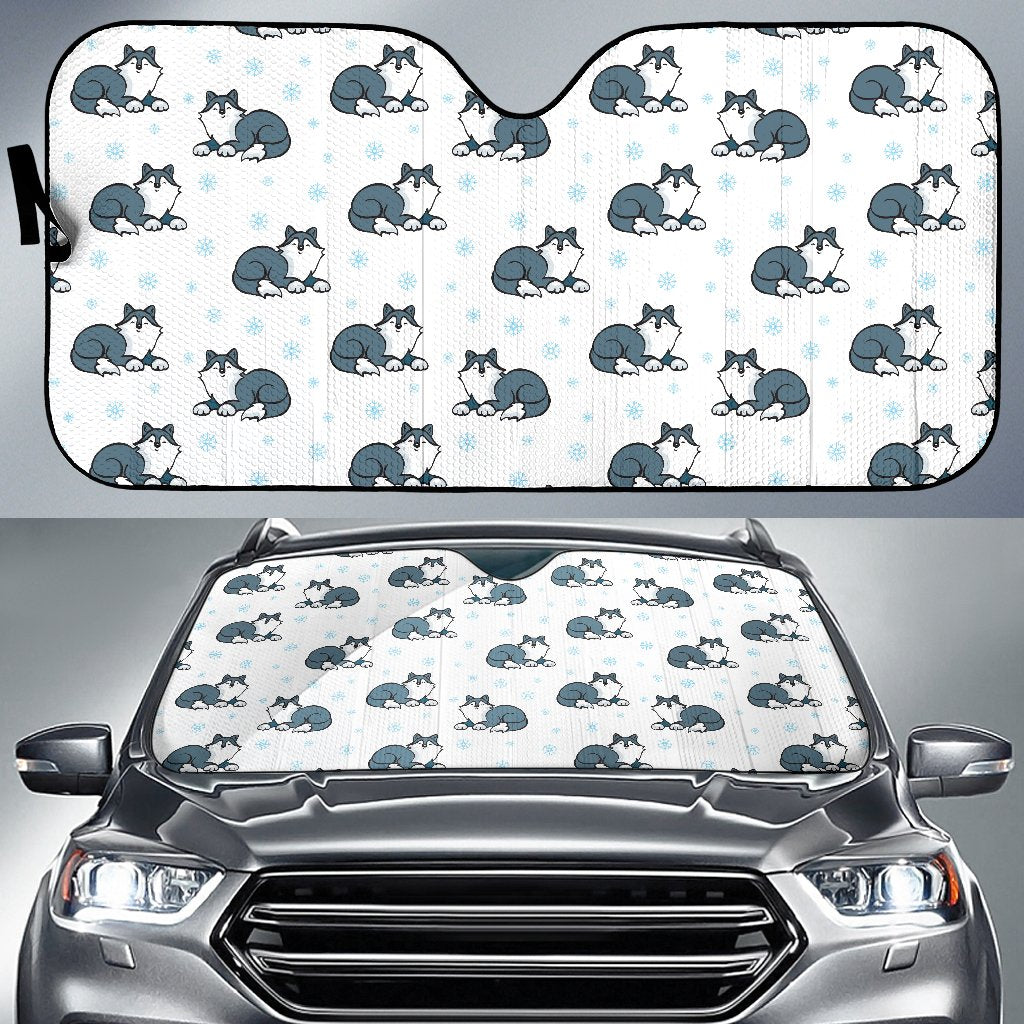 Alaskan Malamute Pattern Print Design 03 Car Sun Shade-JORJUNE.COM