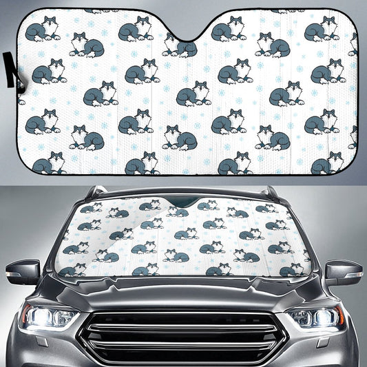 Alaskan Malamute Pattern Print Design 03 Car Sun Shade-JORJUNE.COM