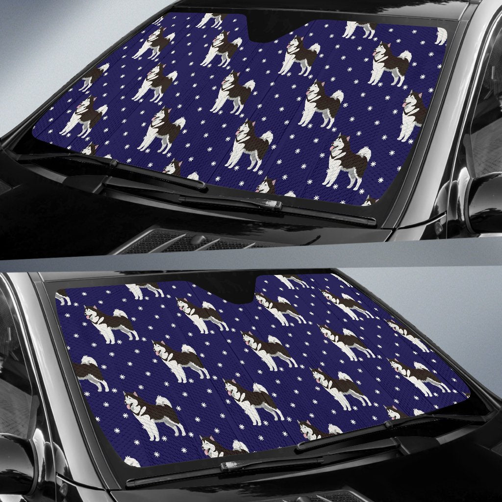 Alaskan Malamute Pattern Print Design 04 Car Sun Shade-JORJUNE.COM
