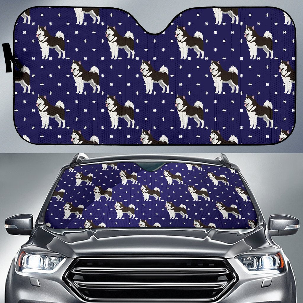 Alaskan Malamute Pattern Print Design 04 Car Sun Shade-JORJUNE.COM