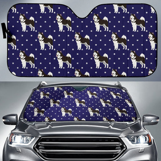 Alaskan Malamute Pattern Print Design 04 Car Sun Shade-JORJUNE.COM