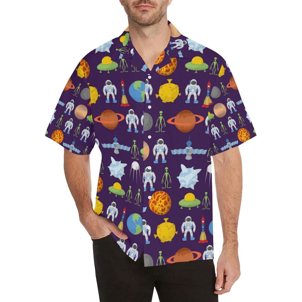 Alien Astronaut Planet Hawaiian Shirt-JORJUNE.COM