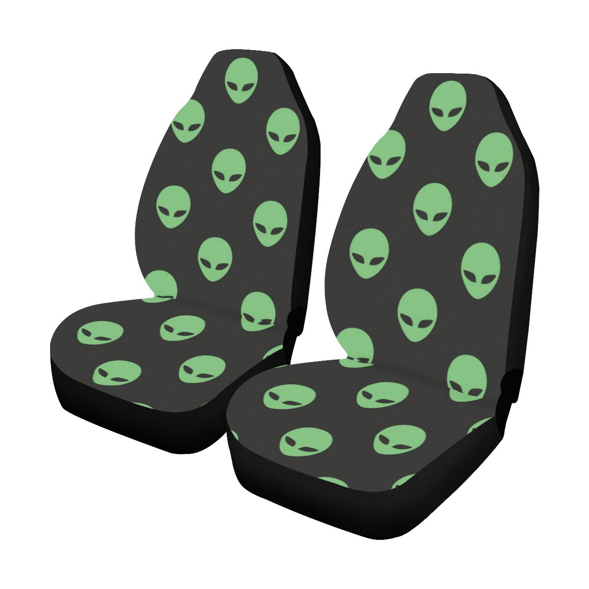 Alien Green Neon Pattern Print Design 01 Car Seat Covers (Set of 2)-JORJUNE.COM