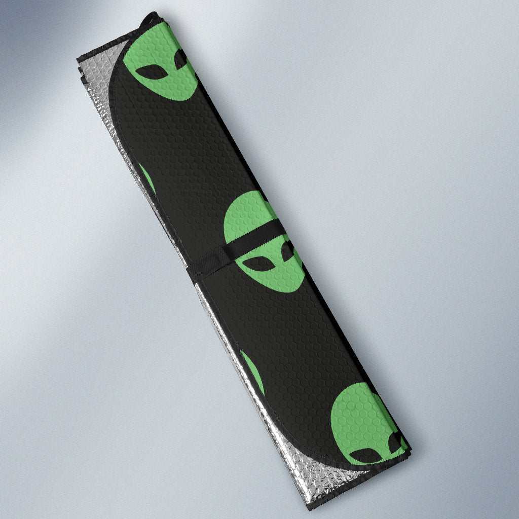 Alien Green Neon Pattern Print Design 01 Car Sun Shade-JORJUNE.COM