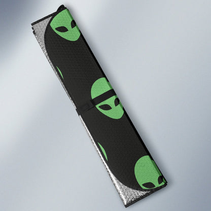 Alien Green Neon Pattern Print Design 01 Car Sun Shade-JORJUNE.COM