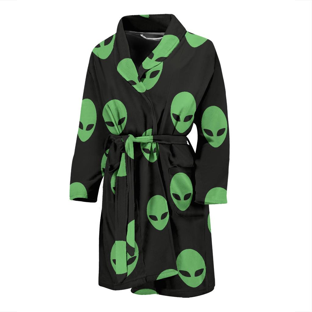 Alien Green Neon Pattern Print Design 01 Men Bathrobe-JORJUNE.COM