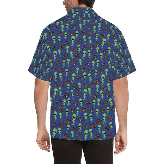 Alien Green UFO Pattern Hawaiian Shirt-JORJUNE.COM