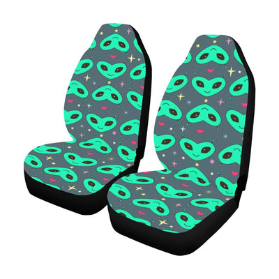 Alien Head Heart Pattern Print Design 03 Car Seat Covers (Set of 2)-JORJUNE.COM